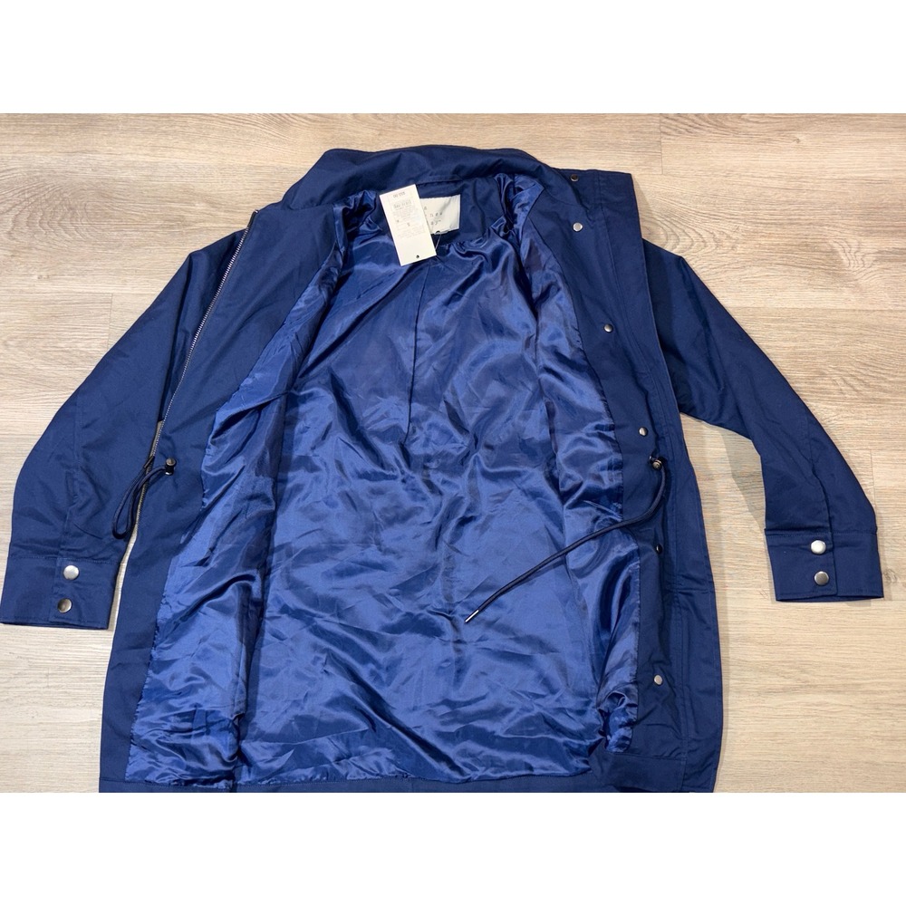 A New Day Womens Navy Blue Cinched Waist Anorak Jacket Coat Small NWT - Picture 7 of 7
